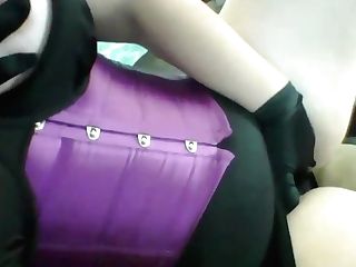 Cougar In Purple Corset & Satin Gloves Playing With Hefty Tits3